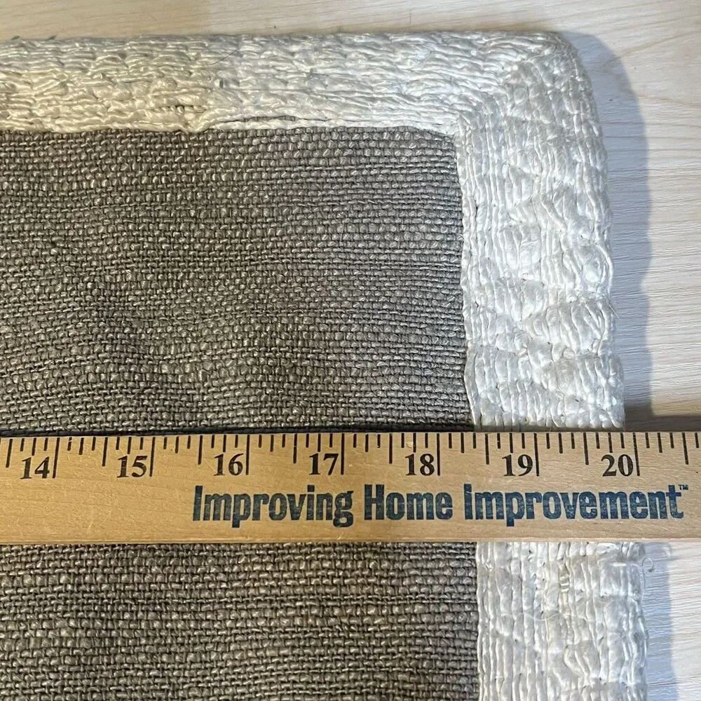 Pair Of West Elm 20x20 Textured Pillow Covers Boho Natural Embroidered Trim Zip
